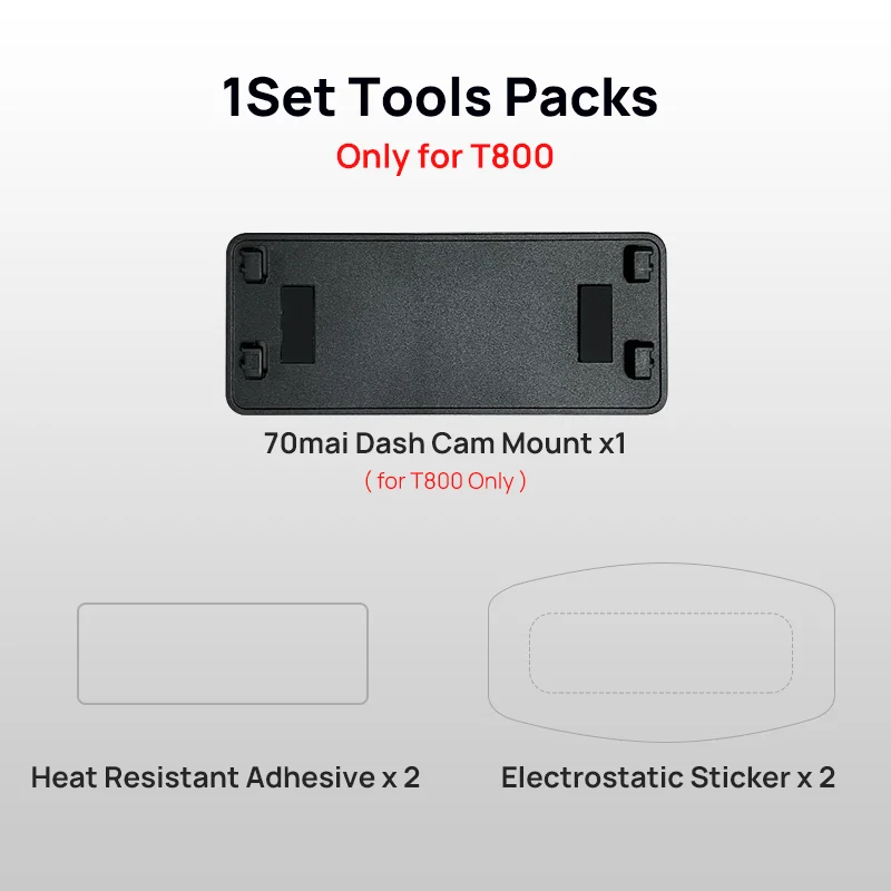 70mai Mount & Sticker Tool Pack für 70mai Dash Cam T800/X800/A810/A510/A800S/A500S/1S/M300/M200 Auto DVR Halterung – Detail 1