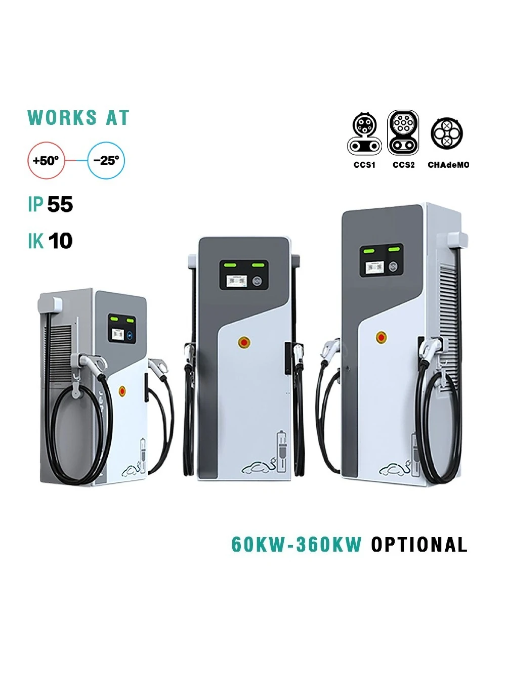 90KW CCS2 EV DC Fast Charger GBT 5M Cable Electric Vehicle DC Charging Station for Commercial Building Parking