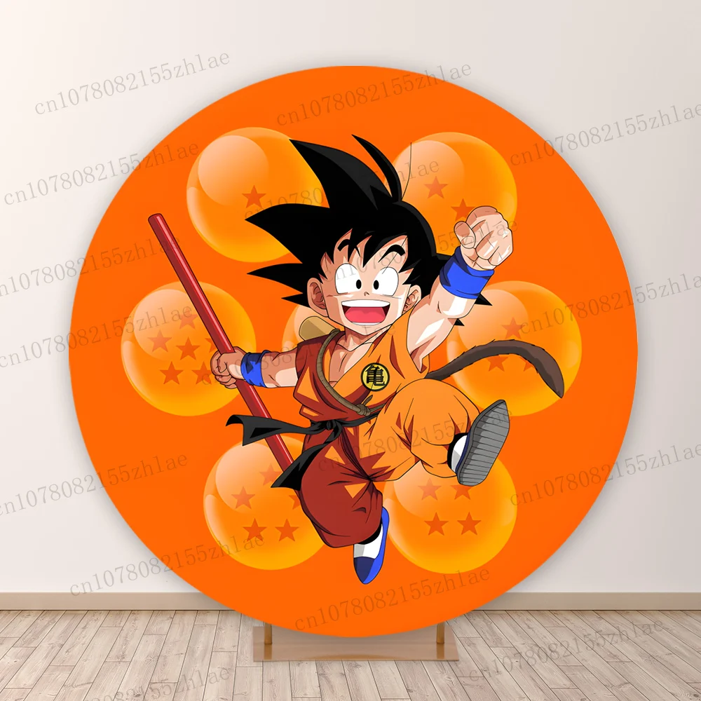 

Dragon ball Round Photo Backdrop Goku Birthday Party Photo Background Baby Shower Photography Backdrop