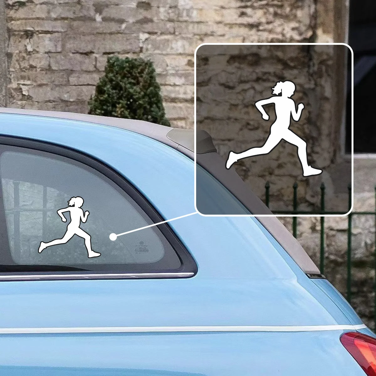 1pc Durable Waterproof Matte Running Figure Vinyl Sticker Self-Adhesive Decal for Cars Laptops Glass Bumper Wall