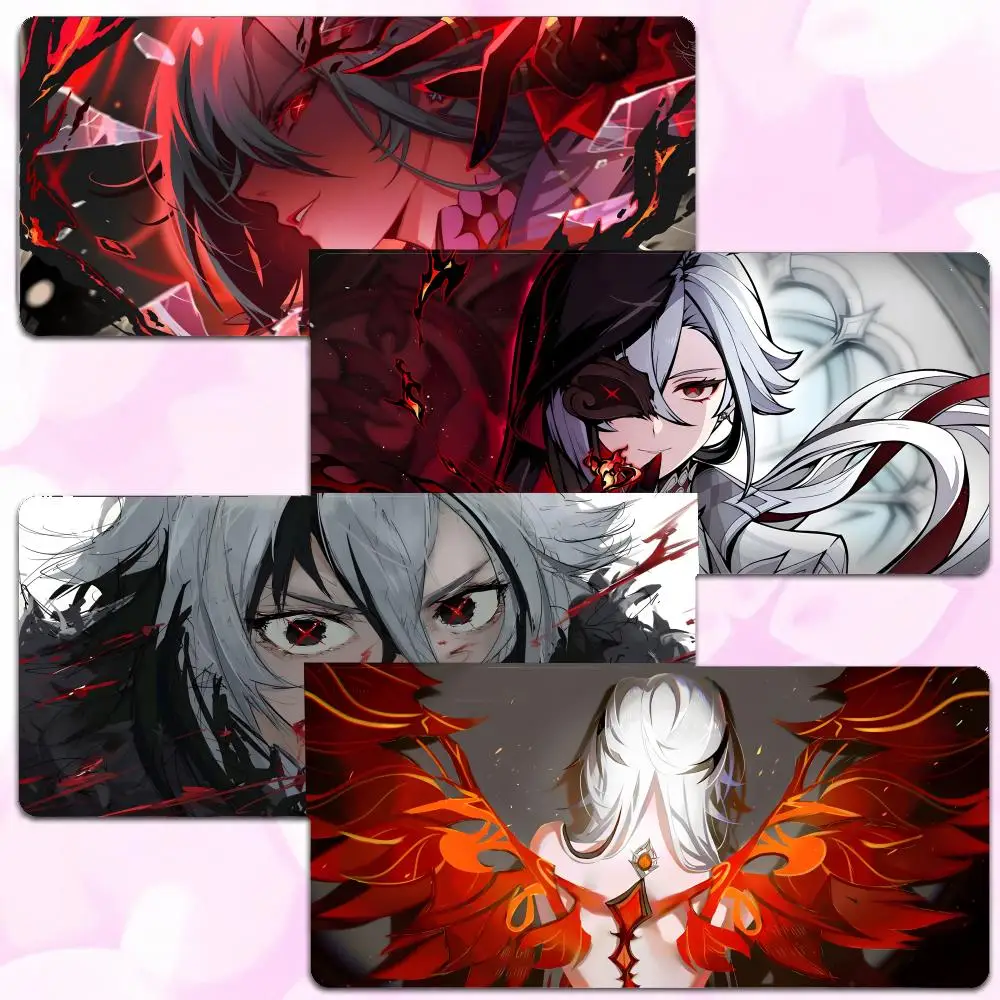 Anime Fantasy G-Genshin Impact Arlecchino Mouse Pad Thick Lock Edge Gaming Desk Mat Large Size PC Mouse Pad Home decor
