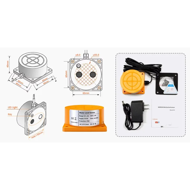 ME201W Smart Factory High Accuracy WIFI Remote Control Level Measuring Instruments Wireless Water Level Sensor