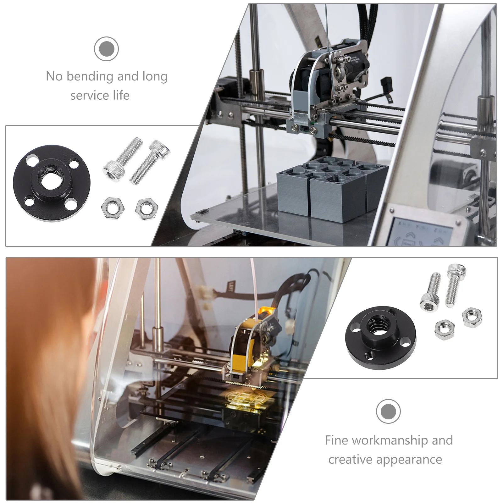 

2Sets Pom Nut Durable Lead Screw Trapezoidal Nut for 3D Printer Accessories I3 Lead Screw Nuts 3D Printer Nuts