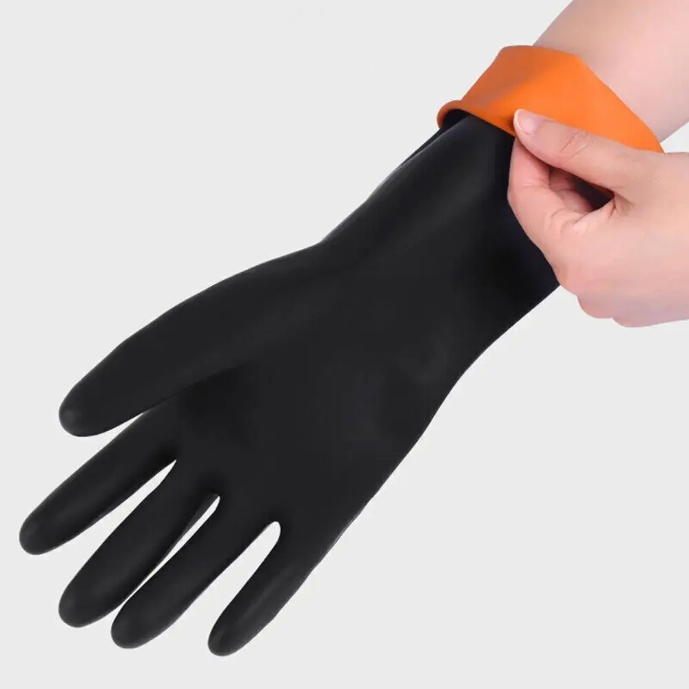 Heavy Duty Industrial Latex Gloves 17''22'' Long Resist Strong Acid and Alkali Gauntlets Reusable Chemical Resistant Gloves