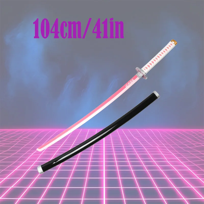 Epee-nichirin-de-104-cm-de-l'anime-slayer-yoriichi-tsugikuni-lame-en-bambou-accessoires-de-cosplay-d'anime-katana-jouet-avec-ceinture-blanche-et-support-d'epee
