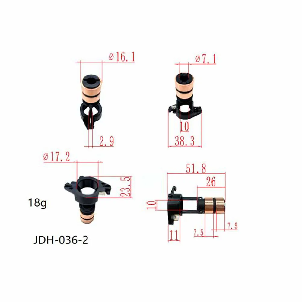 Generator Collector Copper Head SlipRing Copper Ring 16.1x7.1x7.5(51.8) Mm 2Ring  Home Appliances, High-speed DC Motors Parts