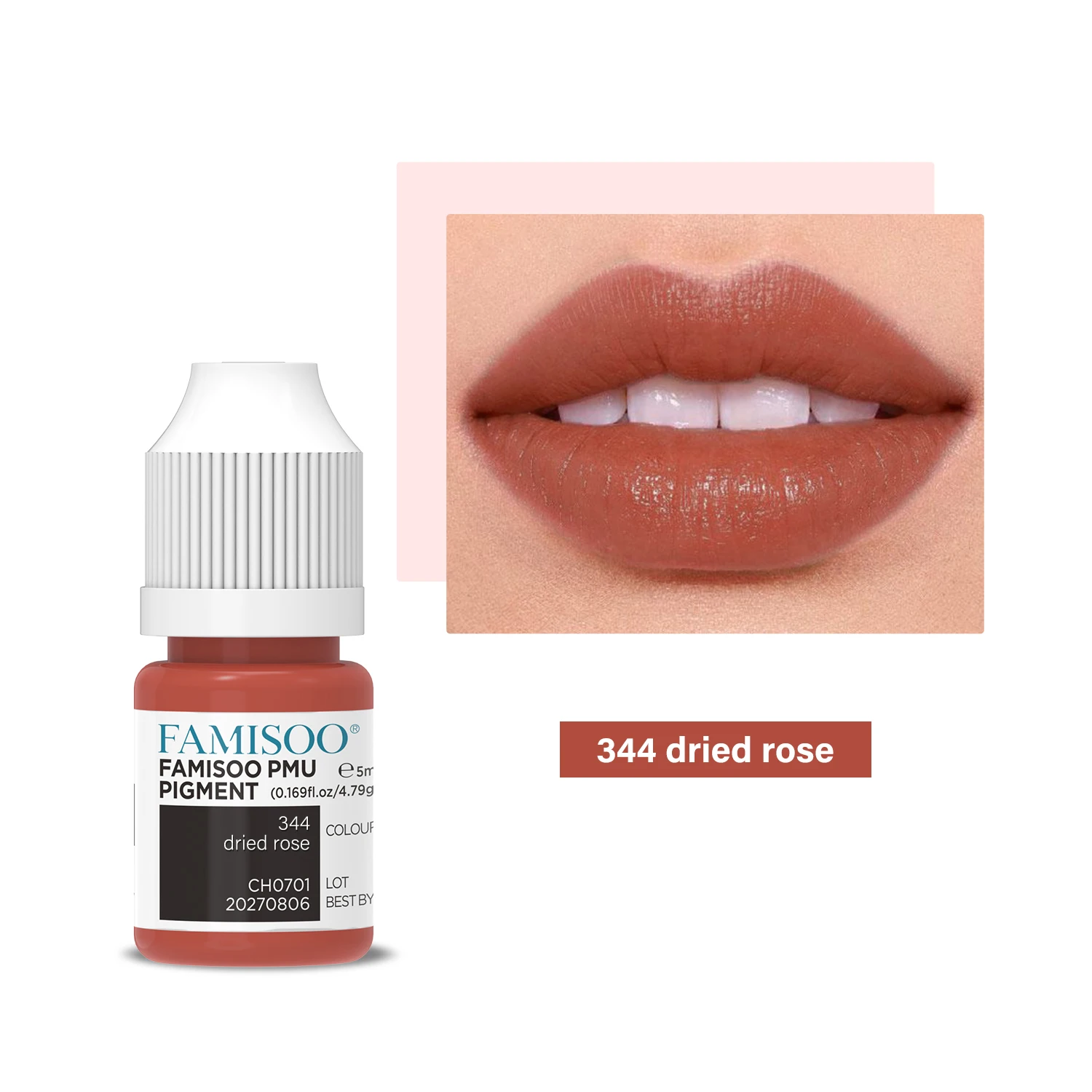 FAMISOO 5ML Permanent Makeup Pigment Inks Lip Tattoo Ink for Semi