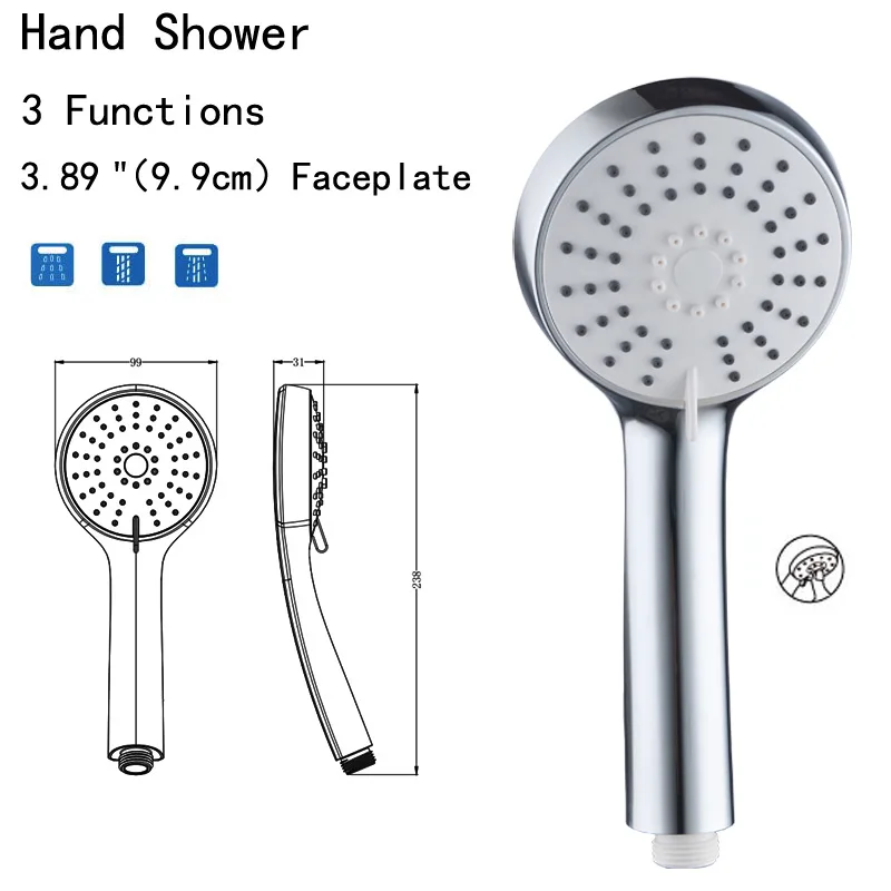 

The source manufacturer's new ABS electroplating 3-function handheld shower, oxygenated pressurized water-saving shower head