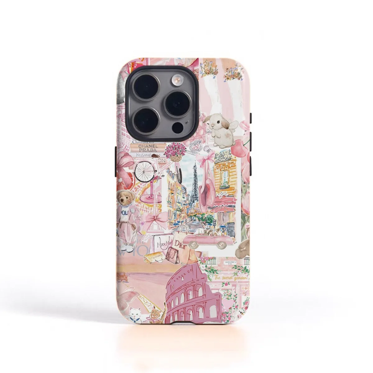 

Ins Pink Cartoon Illustration Case for IPHONE 17 16ProMax 15 14 13 12 11 PRO Plus Acrylic TPU Two in One Magnetic Phone Cases