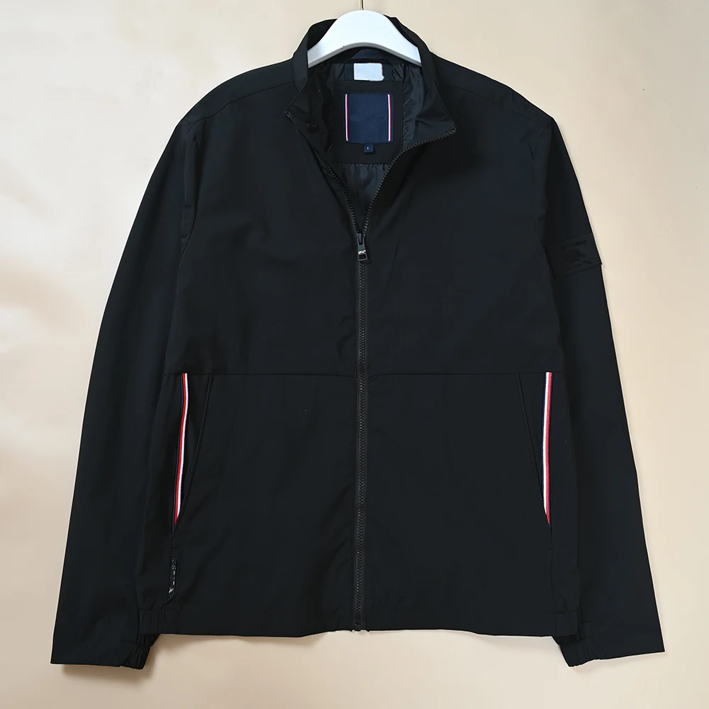 

Loose Fit Men's Jaet Autumn Winter New Sle Embroidered Small Label Stand Collar Men's Outerwear Youth Zipper Closure