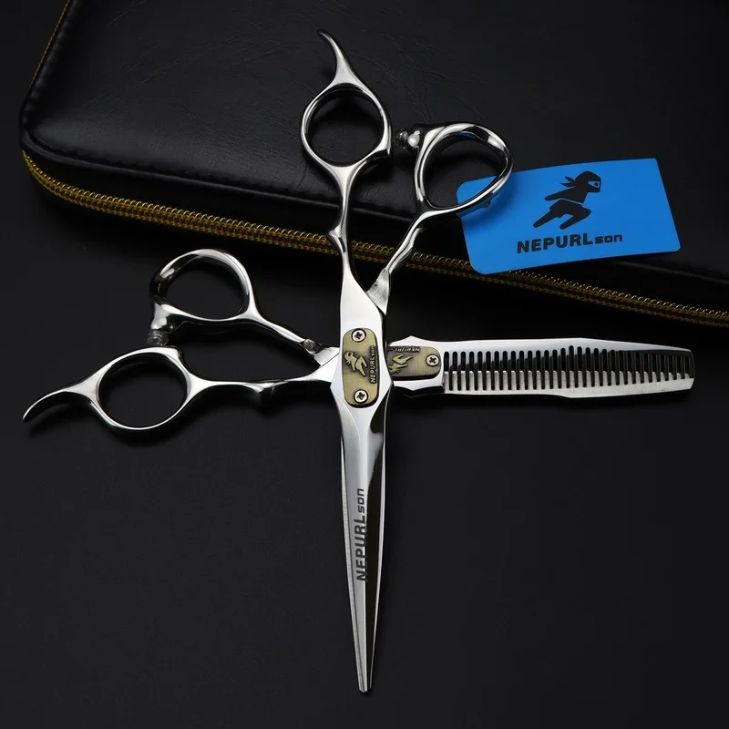 

Nepurlson Professional 6 '' Hair Scissors Hair Cutting Scissor Barber Tools Haircut Thinning Shears Set Hairdressing Scissors