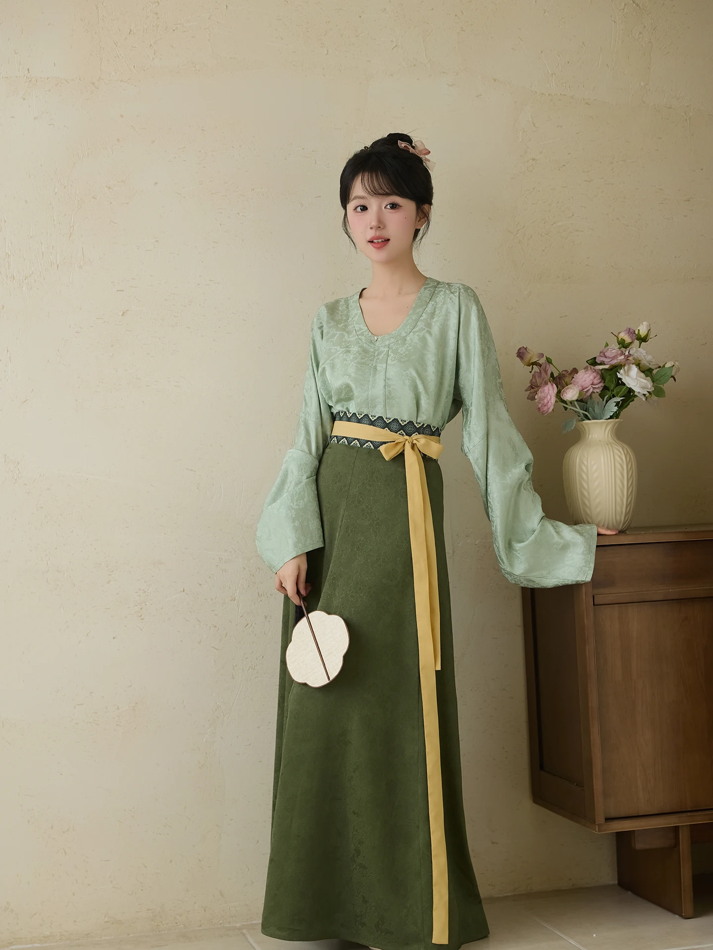 

Autumn Wood Smoke Moon Silk Tang Dynasty Style Eight Pieces Skirt Hanfu Spring Summer Women's Traditional Chinese Cl...