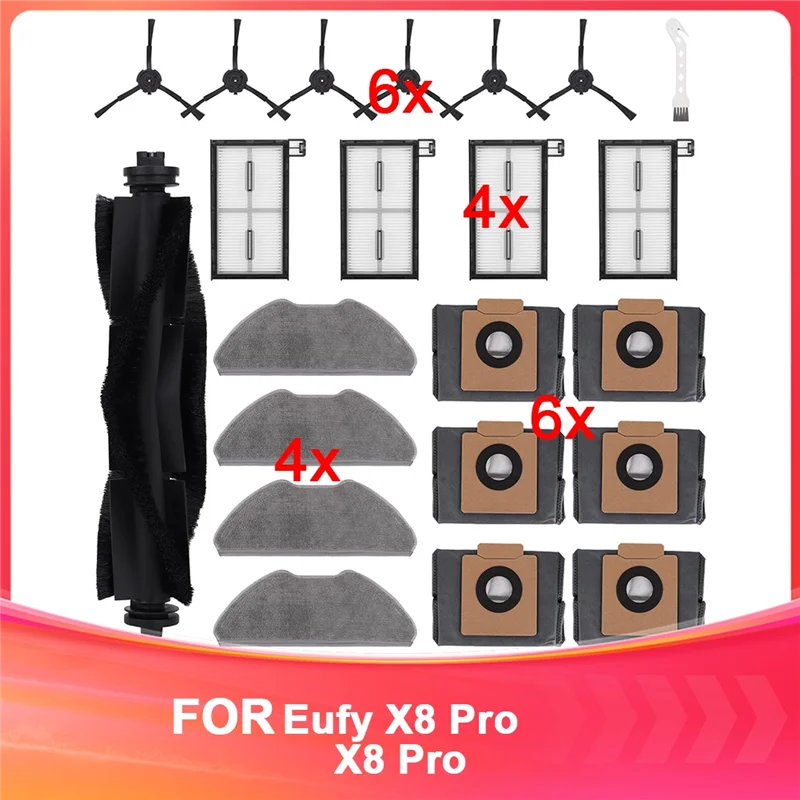 N89R 22 قطعة ل Eufy X8 Pro سلسلة جهاز آلي لتنظيف الأتربة استبدال أجزاء X8 Pro اكسسوارات عدة فرش رئيسية فرشاة