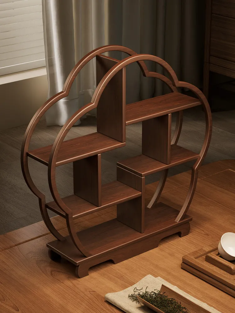 

Solid wood tea table shelf Bogu frame small teapot tea set tea cup storage display ornament