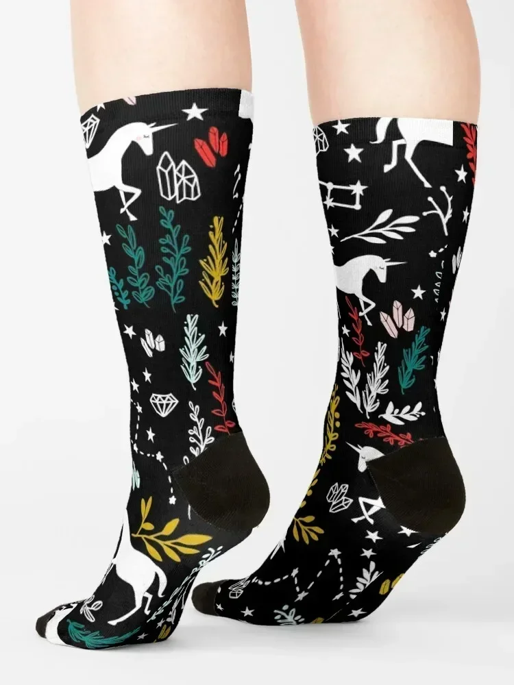 Magical Unicorn and Star Constellations Socks Crossfit designer Men's bright garter Socks Men Women's
