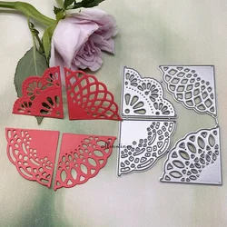 4szt Koronkowa ramka narożna DIY Metal Craft Metal Cutting Die Scrapbook Embossed Paper Card Album Craft Template Stencil Dies