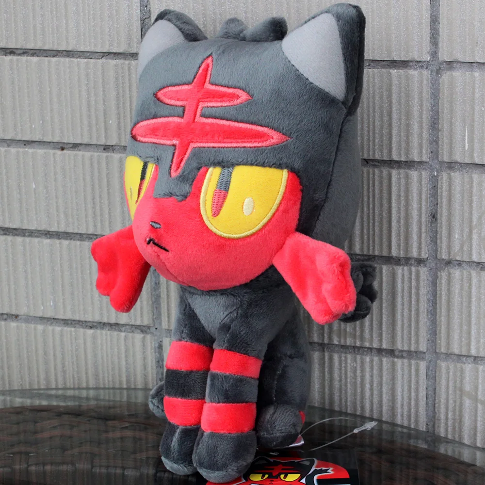 Pokemon LEGENDS Litten Fire Cat 8 "juguete de peluche, Pokémon Sword Shield Animal relleno violeta escarlata dibujos animados juego en casa muñeco de peluche