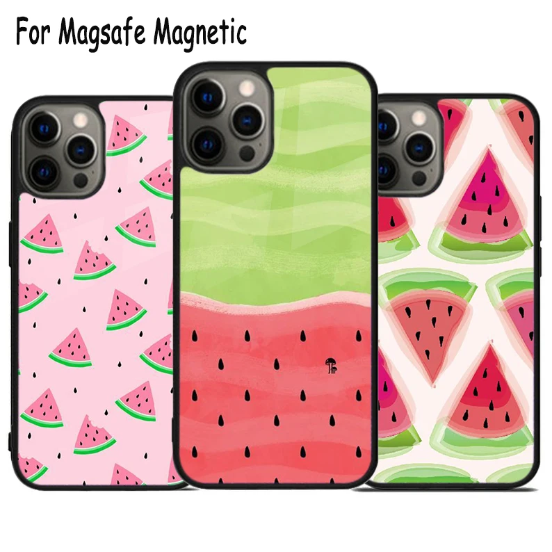 Fruit watermelon melon Newest Wireless Charge Magsafe Phone Case For iPhone 15 16 14 13 11 12 Pro Max Plus Magnetic Bumper Cover