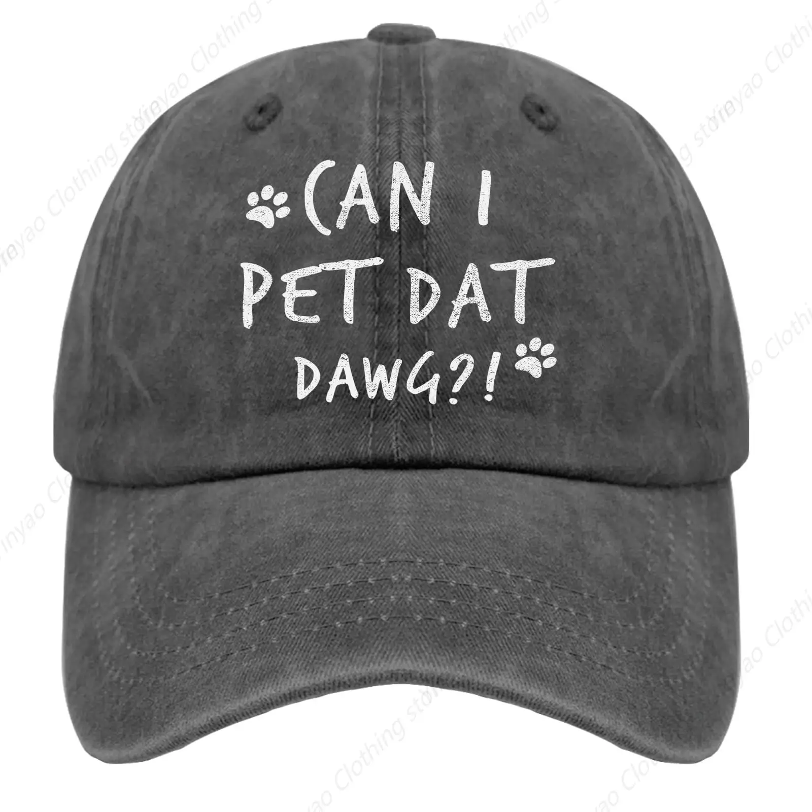 

Fun Dog Print Text Pattern Baseball Hat Outdoor Sports Cowboy Hat Fashion Hat