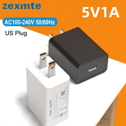 Zexmte USB Charger Head  AC 100-240V DC 5V/1A Power Adapter 50-60Hz Mobile Phone Charging Head for iPhone Samsung Huawei Xiaomi