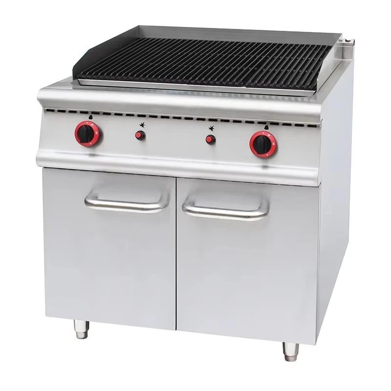 Entirely Made of High Grade  Stainless Steel Customized Industrial Gas lava Rock Grill with Cabinet