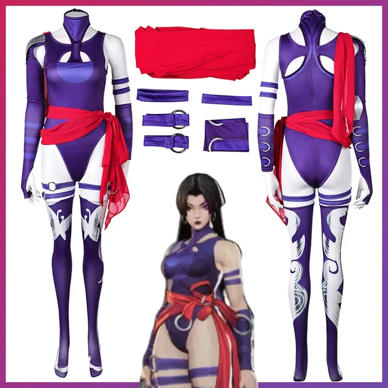 FC6Game Rival Costume da supereroe femminile Travestimento Betsy Braddock Cosplay Fantasia Abiti viola Abbigliamento Donna Fantasia Abiti @ FC8!