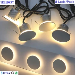 IP67 Waterproof Recessed Stairs LED Wall Lamp For Garden Home Stair Wall Lights 1W Outdoor Corridor Lamps 12V-24V Wall Lighting