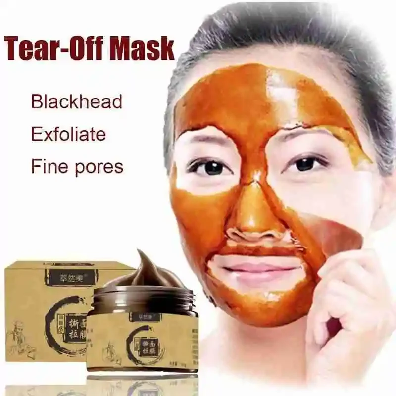 120ml Herbal Beauty Peel-off Mask Tearing Shrinks Pores Mask Remove Blackheads Acne Brightening Herbal Ginseng Face-pack Unisex