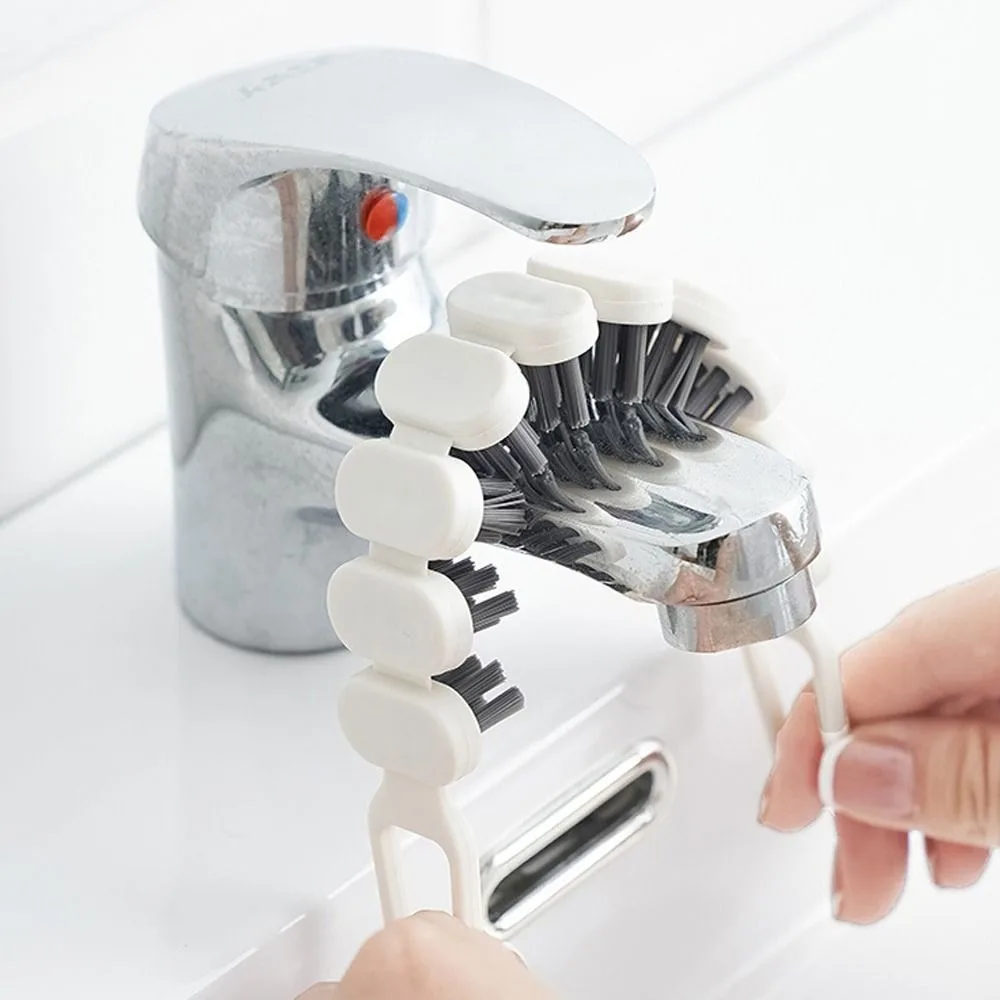 

3pcs Bendable Faucet Cleaning Brush Soft Bristle Flexibility Slot Cleaning Brush Multi-functional Clean Tool Living Room Bedroom