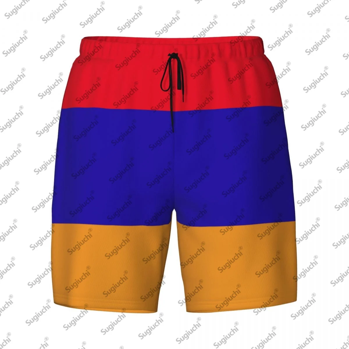 

2025 Армения Флаг Верх с 3D принтом Мужские плавки Гавайский купальный пляж 2 в 1, быстросохнущие летние шорты для плавания с карманами