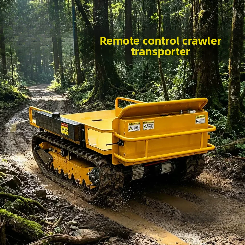 Small Remote Control Tracked Chassis Assembly Carrier Transporter Mountain Fruit Loader Unloading Electric Farm Engineering