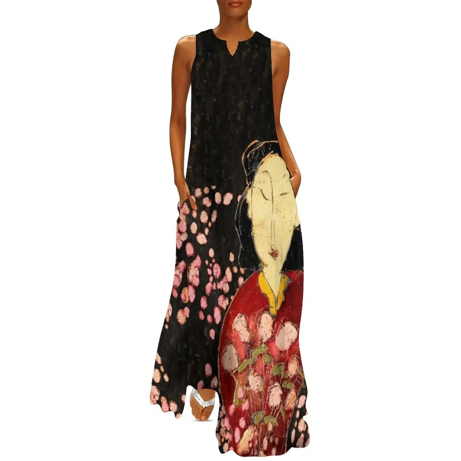 

Ume with Cherry Blossoms Long Dress Women's long dress Prom gown cocktail dresses elegant women's dresses for wedding Dress