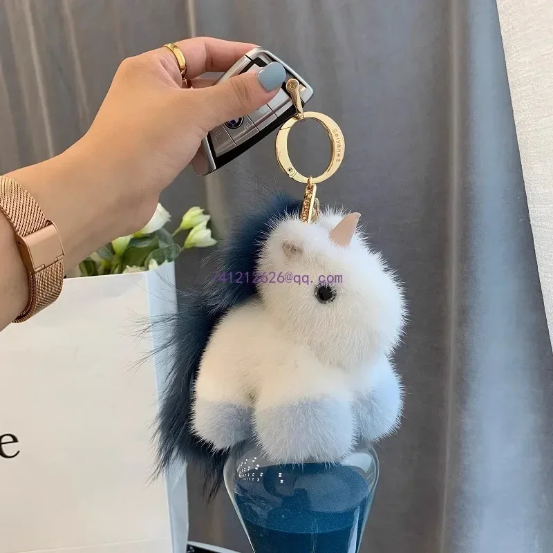 

bag pendant Mink hair unicorn