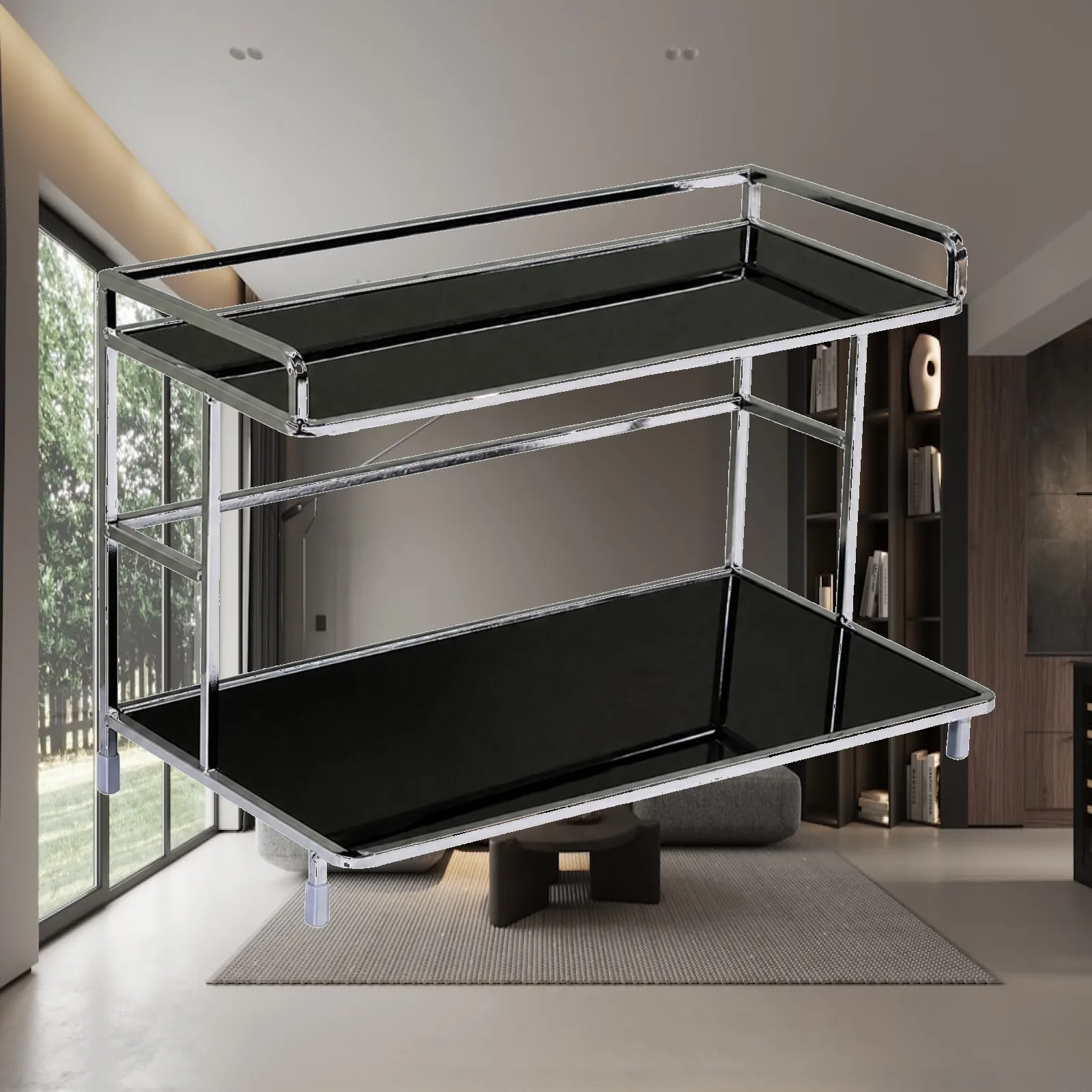 Sturdy Acrylic Iron Desk Storage Shelf with Raised Edges for Vanity Kitchen Counter Organizer Rack