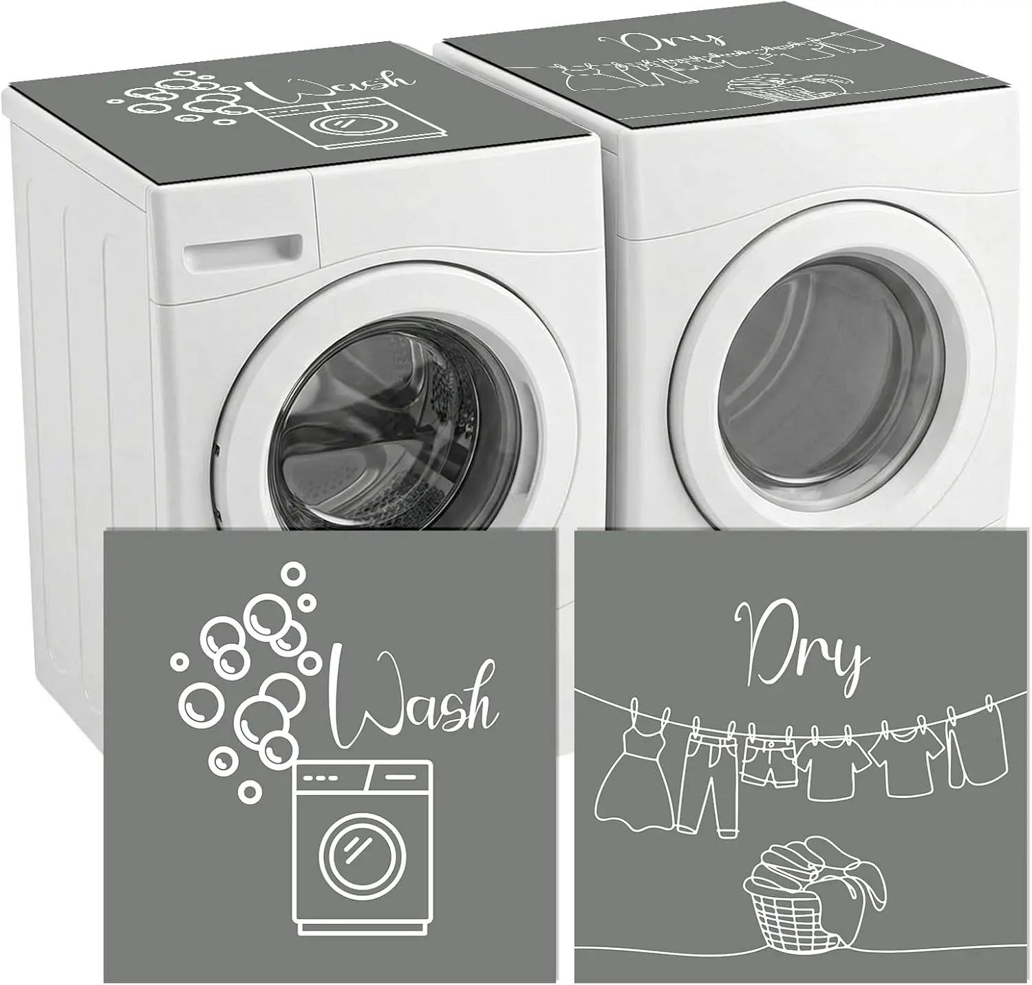 

Набор из 2-х нескользящих водонепроницаемых силиконовых ковриков-накладок для стиральной машины и сушилки, 26,5x26,5 дюймов, для прачечной