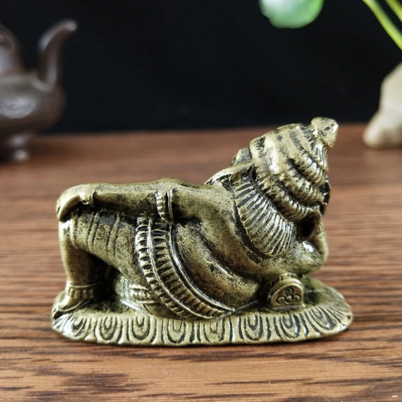 Bronze Color Ganesha Buddha Statue Ornaments Fengshui Ganesh Indian Elephant God Sculptures Figurines For Home Garden Decoration