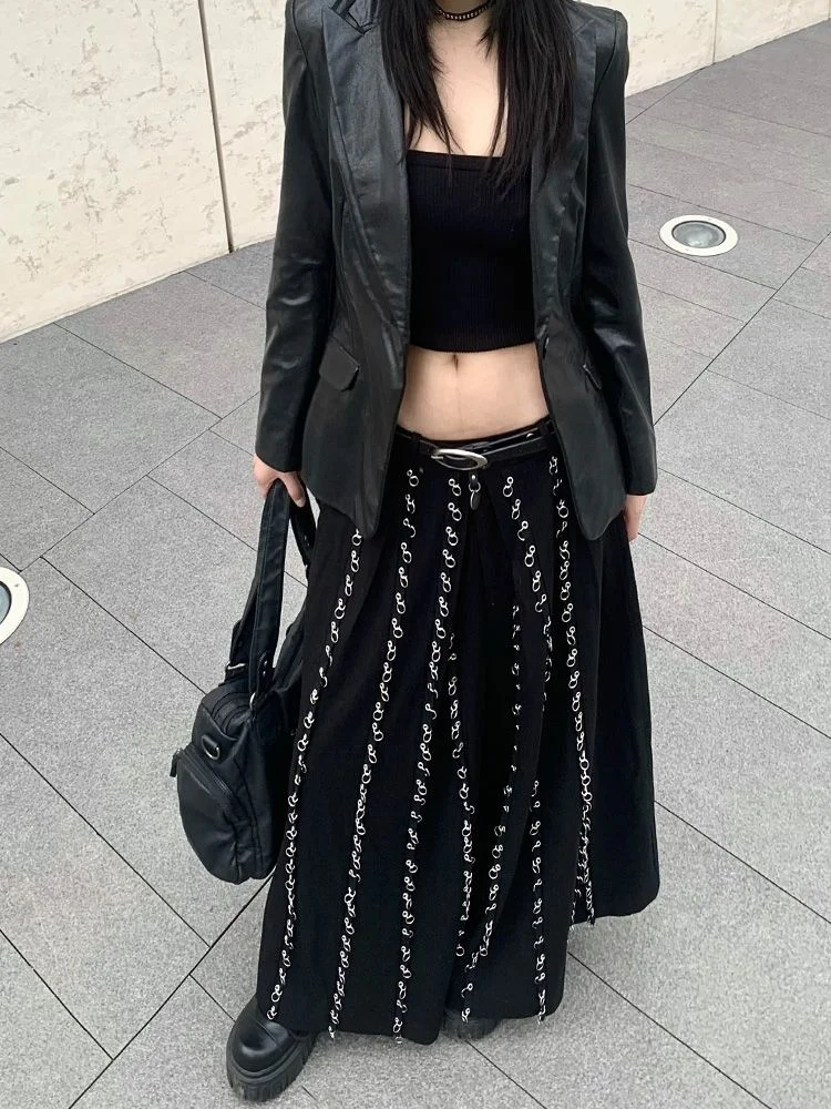 

Весна/осень, японская субкультура, Harajuku Y2K, свободные широкие брюки в стиле рок-панк, американский ретро-тренд, повседневные модные женские брюки