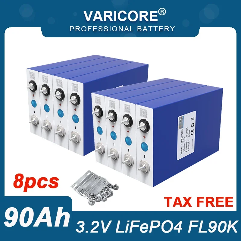 8pcs 3.2v 310Ah 280Ah 135Ah 105Ah Lifepo4 Rechargeable Battery Lithium Iron Phosphate Solar Cell 12v 24v Lifepo4 cell Tax Free