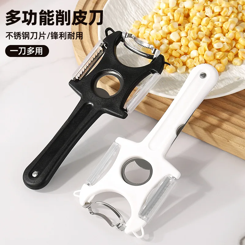 Multifunctional paring knife 3-in-1 paring device Stainless steel melon planer Kitchen gadget wire planer Scraper