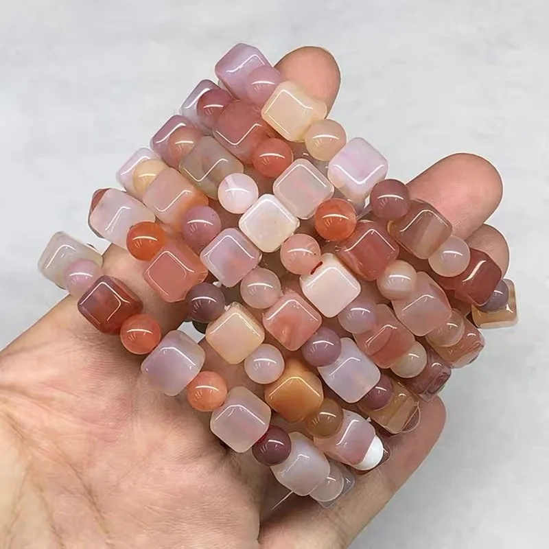 Rough Stone Yanyuan Agate Square Candy Bracelet Colorful Candy Bracelet Full of Meat Transparent Moisturizing HighCandy Hea