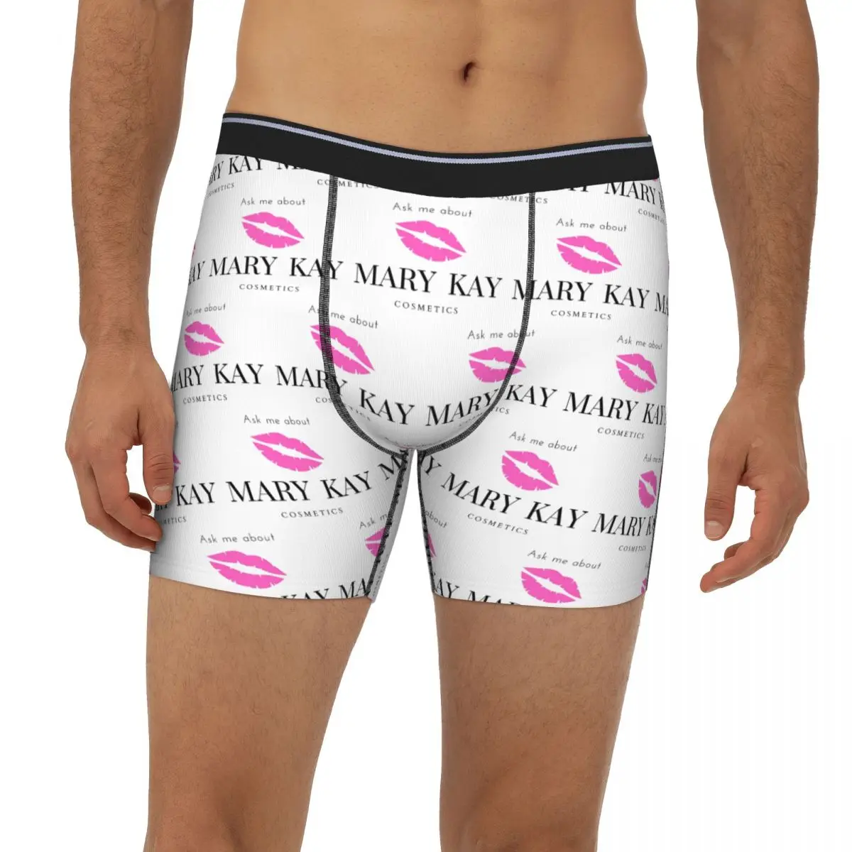

Ask Me About Mary Kay Long Boxer Underpants Short Male Panties Breathable Underwear for Homme Man Boyfriend Gifts