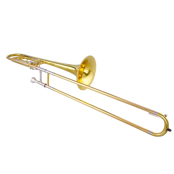 Manufacturers wholesale cheap price trombone gold lacquer Bb tone double tenor trombone