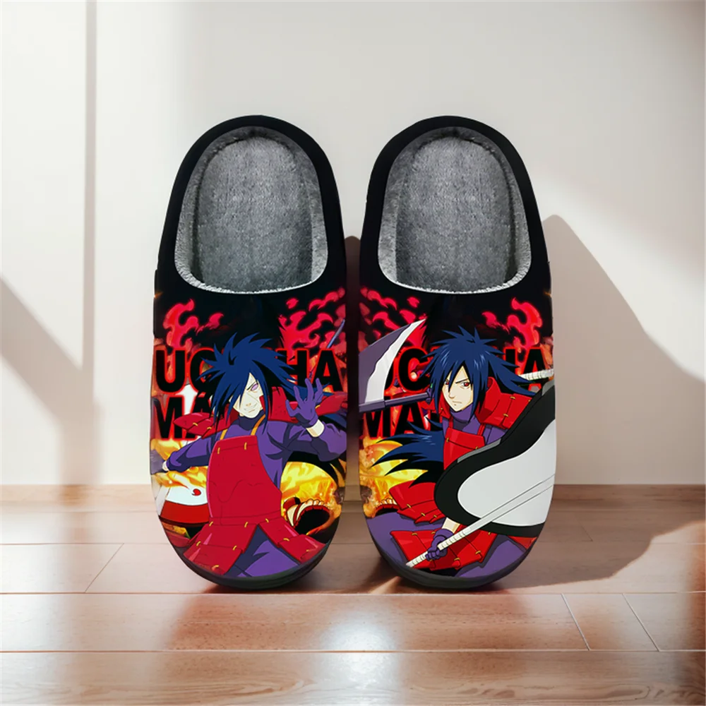 

Anime Cartoon Cute Home Slippers NARUTO Cosplay Uchiha Madara Winter Warm Slippers For Man Woman Boy Girl Unisex Halloween Gift