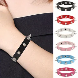 1pc Punk Hip Hop Gothic Spike PU Leather Bracelet, Punk Hand Jewelry Decoration For Unisex Party Favors Christmas Birthday Gift
