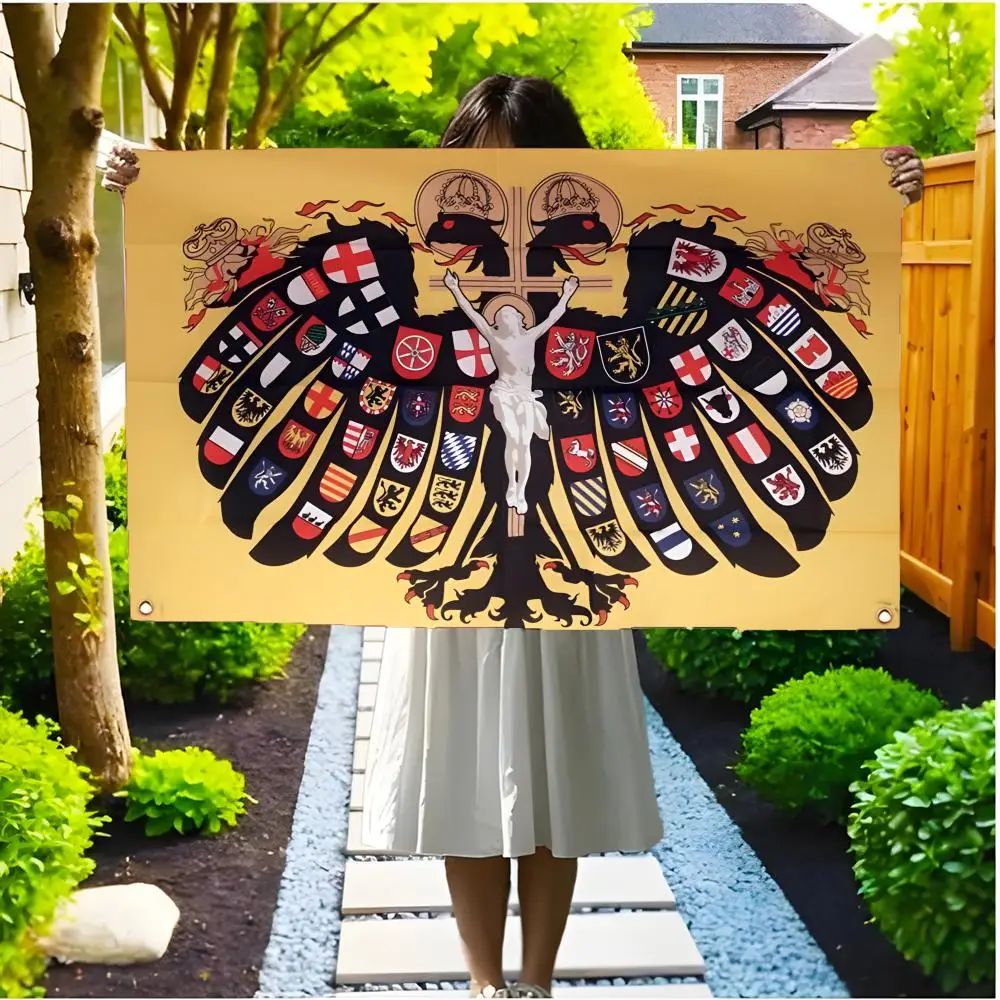 Banner  the Holy Roman Empire Flags Borderless four-ring ornament indoor outdoor decoration effortless to hang