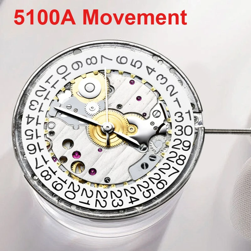 5100A Super Slim Micro Rotor Automatic Mechanic Movement 35 Jewels Watch Movement Three-Pin Single Calendar Automatic 3 Hands