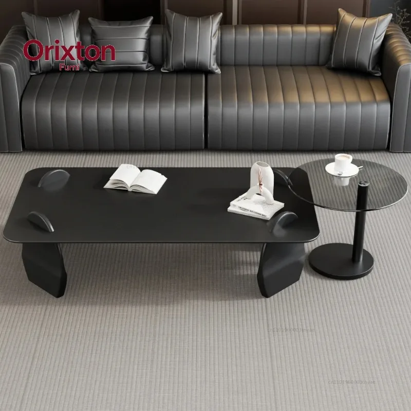Rectangle Modern Coffee Table Minimalist Retro Vintage Nesting Clear Side Table Storage  Saving Couchtisch Home Furniture