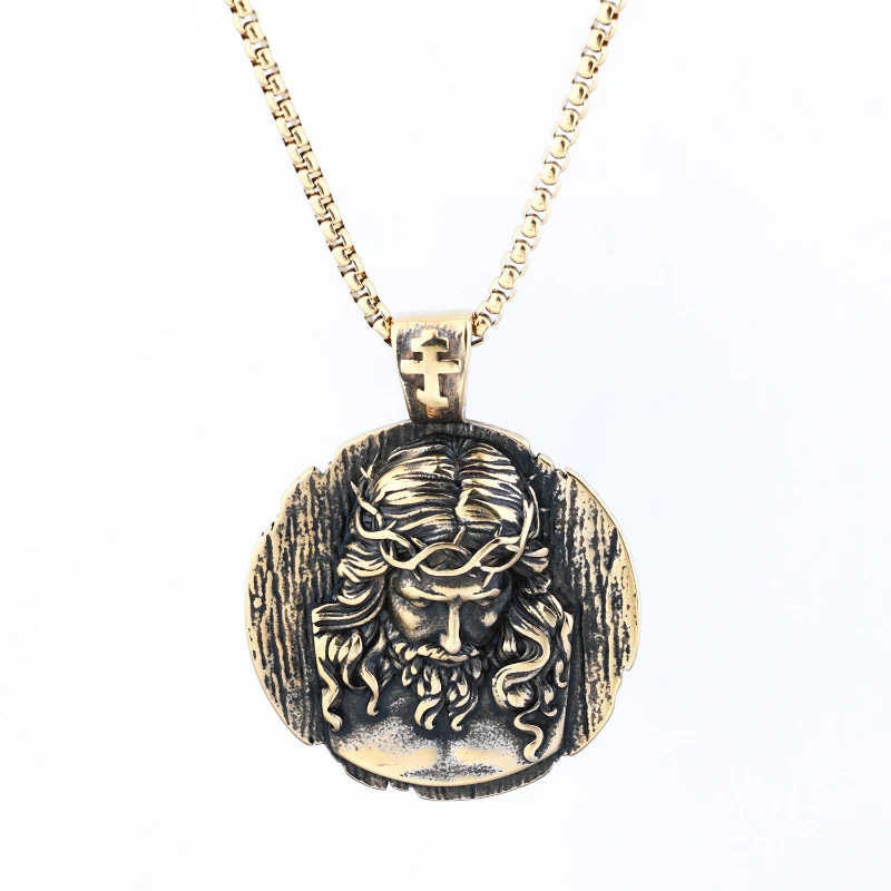 خمر سانت بنديكت المعلقات قلادة الفولاذ المقاوم للصدأ اللؤلؤ سلسلة مجوهرات هدية حفلة