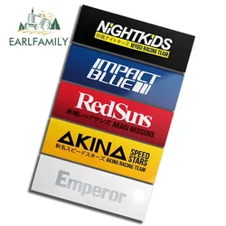 EARLFAMILY 13cm for Red Sun Team Name Redsuns Akina Emperor Slap Car Stickers Cartoon Simple Waterproof Decals Car Styling