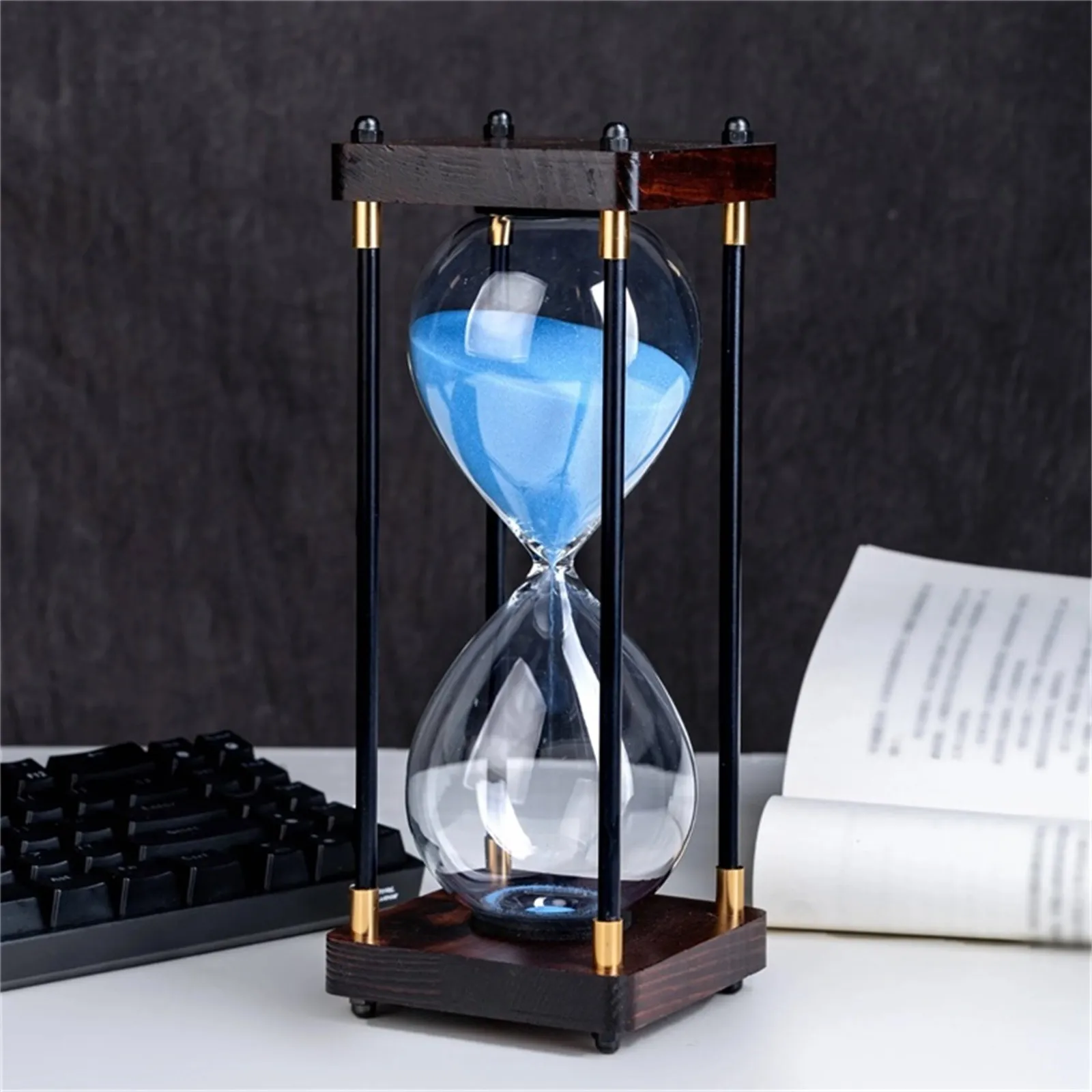 Large Sand Timer Timer 60 Minutes Vintage Wooden Hour Glass Timer My Second Christmas Ornament Navidad DecoracióN Liquidaciones